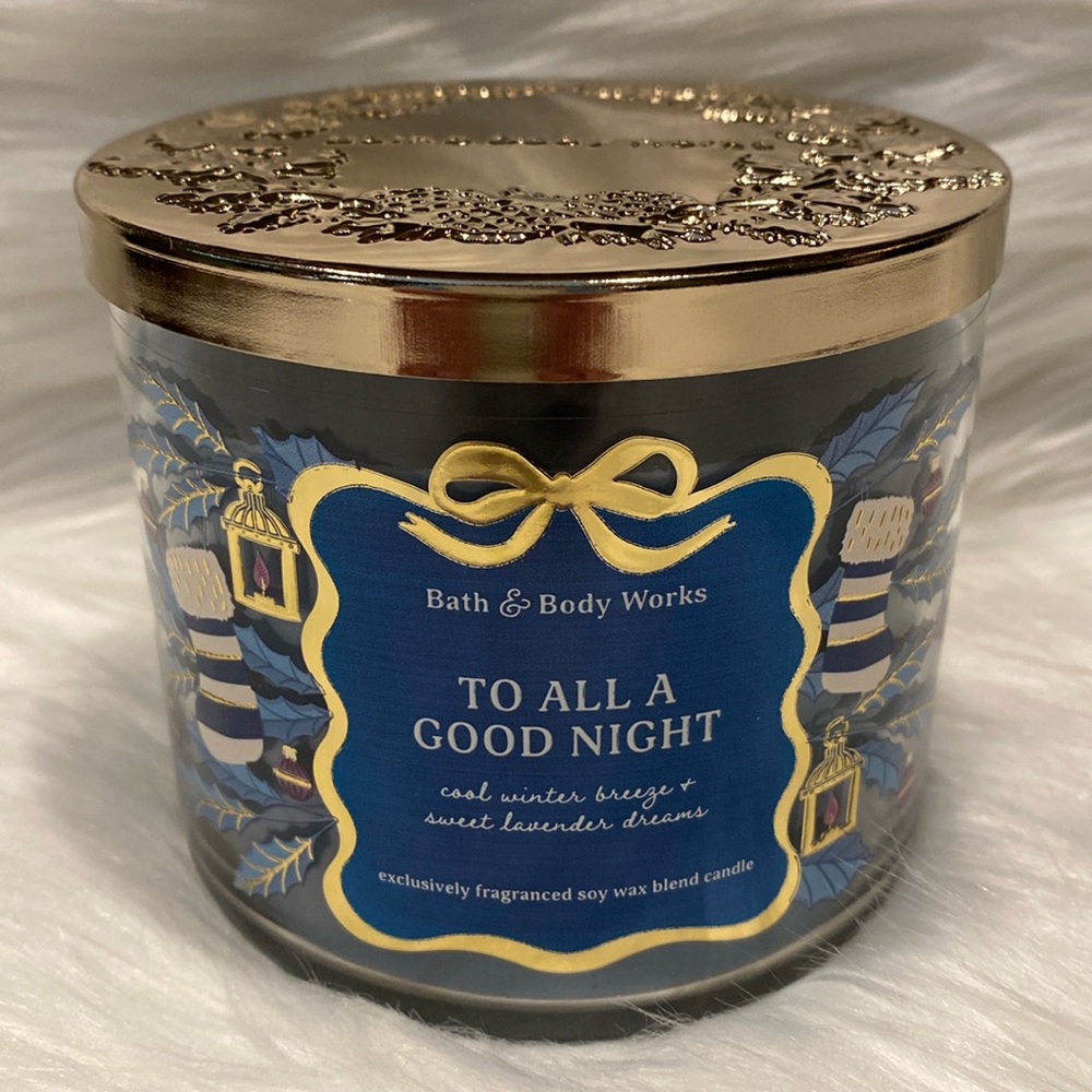 “TO ALL A GOOD NIGHT” by BBW/WB 3-Wick Scented Candle, 14.5 oz/411 g NWT+BBW Box
